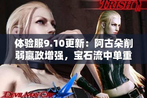 體驗服9.10更新：阿古朵削弱嬴政增強，寶石流中單重回巔峰