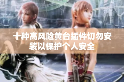 十種高風(fēng)險黃臺插件切勿安裝以保護(hù)個人安全