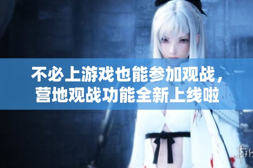 不必上游戲也能參加觀戰(zhàn)，營地觀戰(zhàn)功能全新上線啦