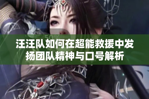 汪汪隊(duì)如何在超能救援中發(fā)揚(yáng)團(tuán)隊(duì)精神與口號(hào)解析 汪汪隊(duì)如何在超能救援中發(fā)揚(yáng)團(tuán)隊(duì)精神與口號(hào)解析