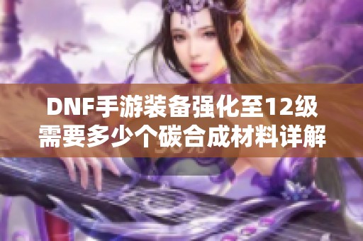 DNF手游裝備強(qiáng)化至12級(jí)需要多少個(gè)碳合成材料詳解