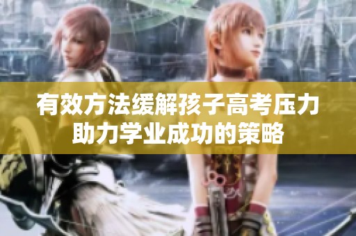 有效方法緩解孩子高考壓力助力學(xué)業(yè)成功的策略