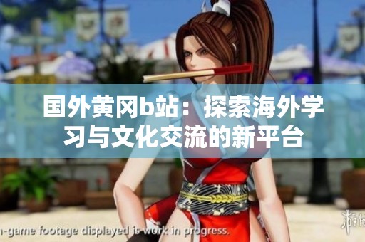 國外黃岡b站：探索海外學習與文化交流的新平臺