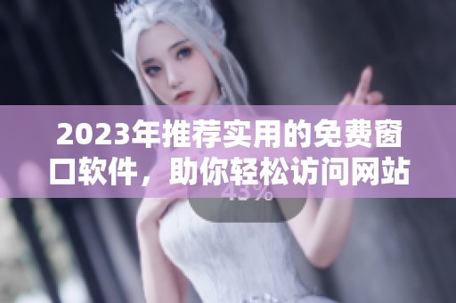 2023年推薦實(shí)用的免費(fèi)窗口軟件，助你輕松訪問網(wǎng)站