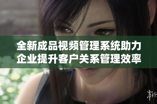 全新成品視頻管理系統(tǒng)助力企業(yè)提升客戶關(guān)系管理效率