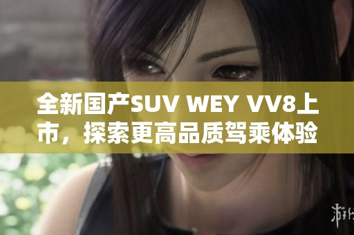 全新國(guó)產(chǎn)SUV WEY VV8上市，探索更高品質(zhì)駕乘體驗(yàn)