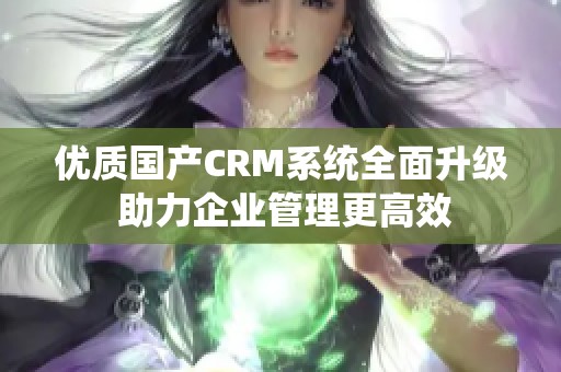 優(yōu)質(zhì)國產(chǎn)CRM系統(tǒng)全面升級 助力企業(yè)管理更高效