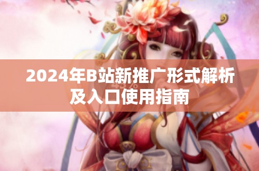 2024年B站新推廣形式解析及入口使用指南