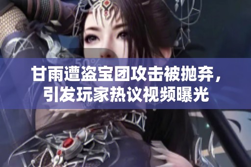 甘雨遭盜寶團(tuán)攻擊被拋棄，引發(fā)玩家熱議視頻曝光