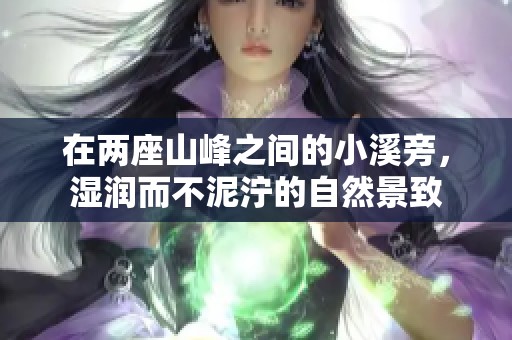 在兩座山峰之間的小溪旁，濕潤而不泥濘的自然景致