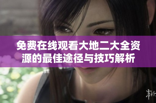 免費(fèi)在線觀看大地二大全資源的最佳途徑與技巧解析