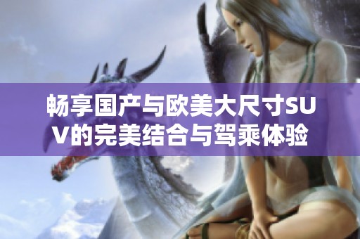 暢享國產(chǎn)與歐美大尺寸SUV的完美結(jié)合與駕乘體驗(yàn)