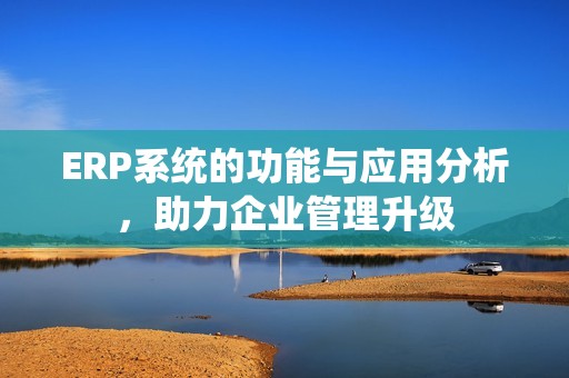 ERP系統(tǒng)的功能與應(yīng)用分析，助力企業(yè)管理升級(jí)