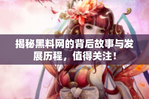 揭秘黑料網(wǎng)的背后故事與發(fā)展歷程，值得關(guān)注！