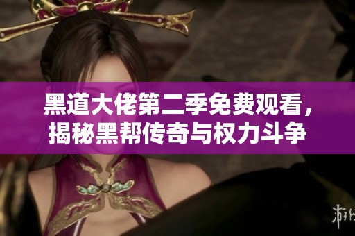 黑道大佬第二季免費(fèi)觀看，揭秘黑幫傳奇與權(quán)力斗爭(zhēng)