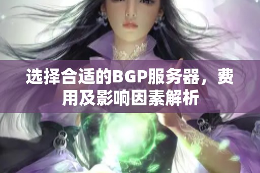 選擇合適的BGP服務(wù)器，費(fèi)用及影響因素解析