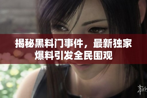 揭秘黑料門事件，最新獨家爆料引發(fā)全民圍觀