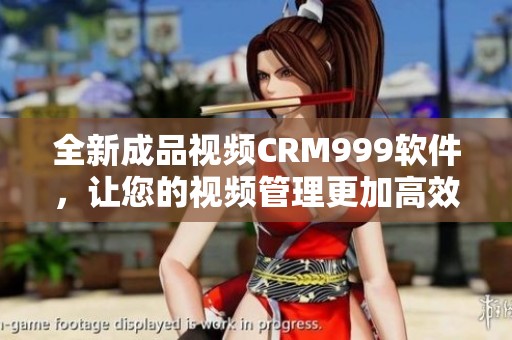 全新成品視頻CRM999軟件，讓您的視頻管理更加高效便捷