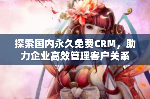 探索國內(nèi)永久免費CRM，助力企業(yè)高效管理客戶關(guān)系
