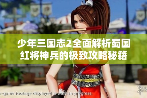 少年三國志2全面解析蜀國紅將神兵的極致攻略秘籍