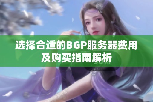 選擇合適的BGP服務(wù)器費(fèi)用及購(gòu)買(mǎi)指南解析