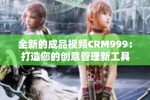 全新的成品視頻CRM999：打造您的創(chuàng)意管理新工具
