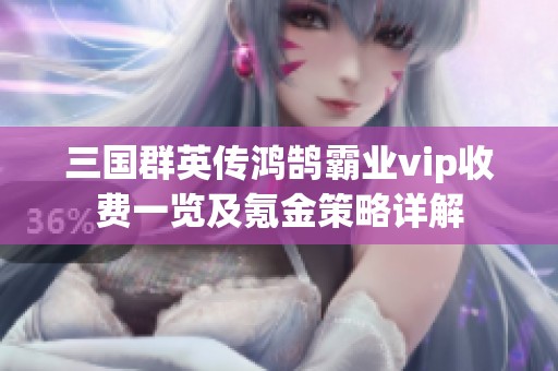 三國群英傳鴻鵠霸業(yè)vip收費(fèi)一覽及氪金策略詳解