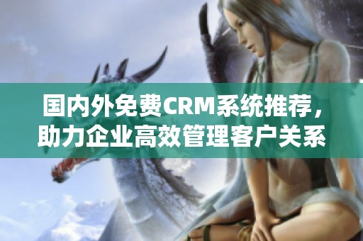 國(guó)內(nèi)外免費(fèi)CRM系統(tǒng)推薦，助力企業(yè)高效管理客戶關(guān)系