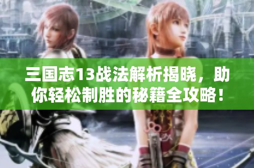 三國(guó)志13戰(zhàn)法解析揭曉，助你輕松制勝的秘籍全攻略！