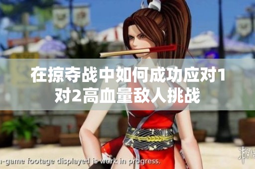 在掠奪戰(zhàn)中如何成功應(yīng)對1對2高血量敵人挑戰(zhàn)