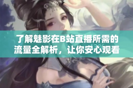 了解魅影在B站直播所需的流量全解析，讓你安心觀看直播不掉線