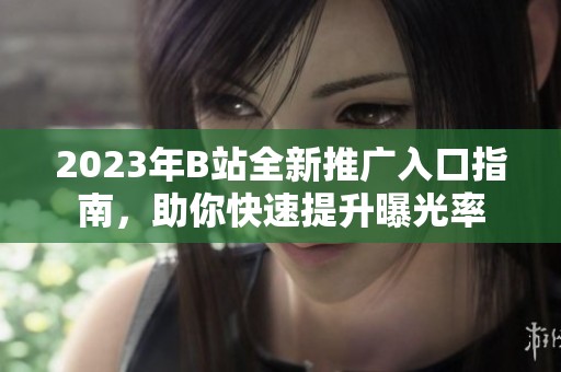 2023年B站全新推廣入口指南，助你快速提升曝光率