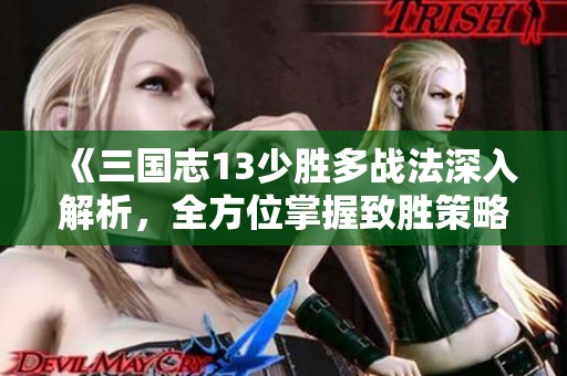 《三國(guó)志13少勝多戰(zhàn)法深入解析，全方位掌握致勝策略》