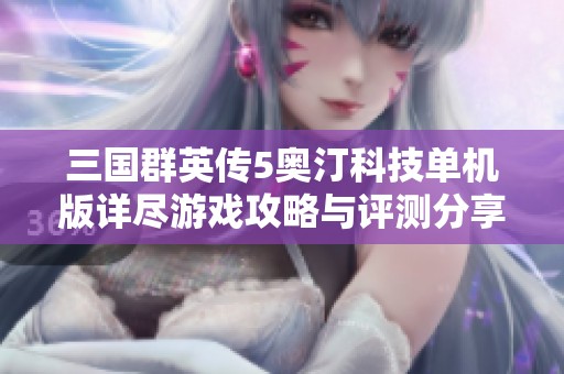 三國群英傳5奧汀科技單機版詳盡游戲攻略與評測分享