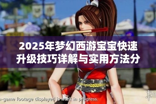 2025年夢幻西游寶寶快速升級技巧詳解與實用方法分享