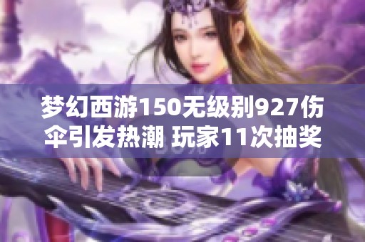 夢幻西游150無級(jí)別927傷傘引發(fā)熱潮 玩家11次抽獎(jiǎng)幸運(yùn)斬獲豪禮
