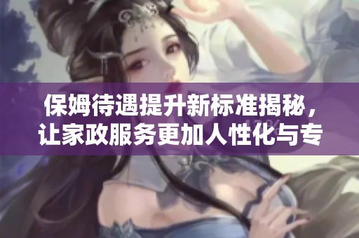 保姆待遇提升新標(biāo)準(zhǔn)揭秘，讓家政服務(wù)更加人性化與專業(yè)化