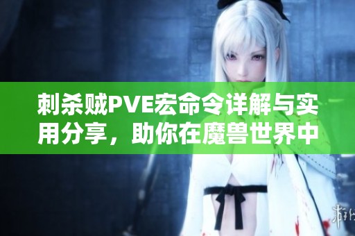 刺殺賊PVE宏命令詳解與實用分享，助你在魔獸世界中提升戰(zhàn)斗效率