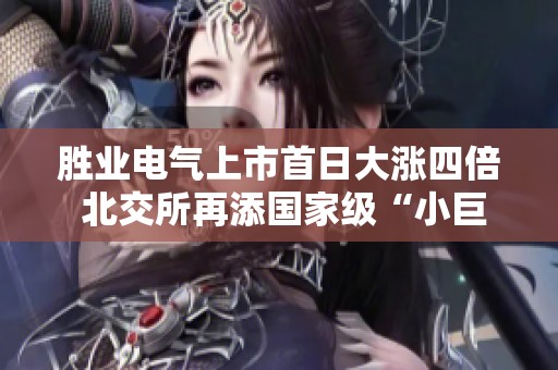 勝業(yè)電氣上市首日大漲四倍 北交所再添國家級“小巨人”企業(yè)