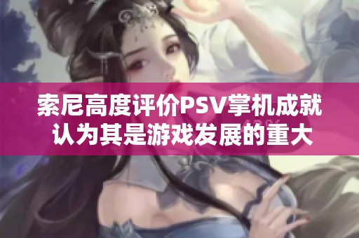 索尼高度評(píng)價(jià)PSV掌機(jī)成就 認(rèn)為其是游戲發(fā)展的重大飛躍