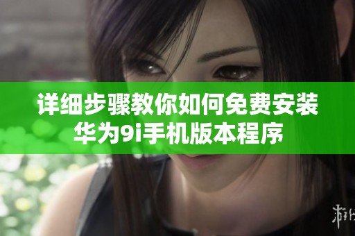 詳細(xì)步驟教你如何免費(fèi)安裝華為9i手機(jī)版本程序