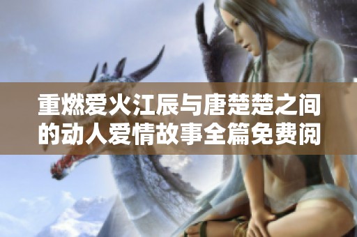 重燃愛火江辰與唐楚楚之間的動(dòng)人愛情故事全篇免費(fèi)閱讀分享