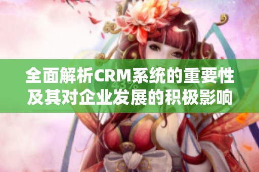 全面解析CRM系統(tǒng)的重要性及其對企業(yè)發(fā)展的積極影響
