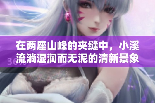 在兩座山峰的夾縫中，小溪流淌濕潤而無泥的清新景象