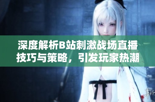 深度解析B站刺激戰(zhàn)場直播技巧與策略，引發(fā)玩家熱潮與你分享游戲趣聞