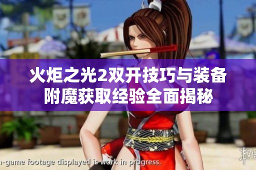 火炬之光2雙開技巧與裝備附魔獲取經(jīng)驗全面揭秘