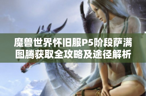 魔獸世界懷舊服P5階段薩滿圖騰獲取全攻略及途徑解析