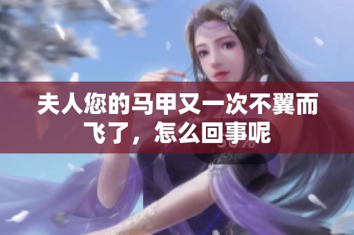 夫人您的馬甲又一次不翼而飛了，怎么回事呢
