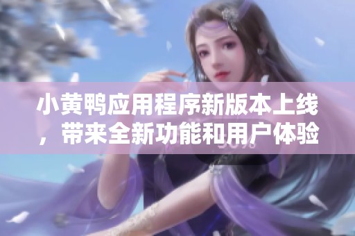 小黃鴨應(yīng)用程序新版本上線，帶來全新功能和用戶體驗(yàn)提升