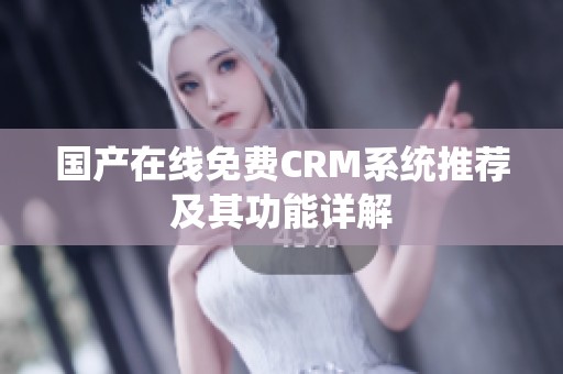 國(guó)產(chǎn)在線免費(fèi)CRM系統(tǒng)推薦及其功能詳解